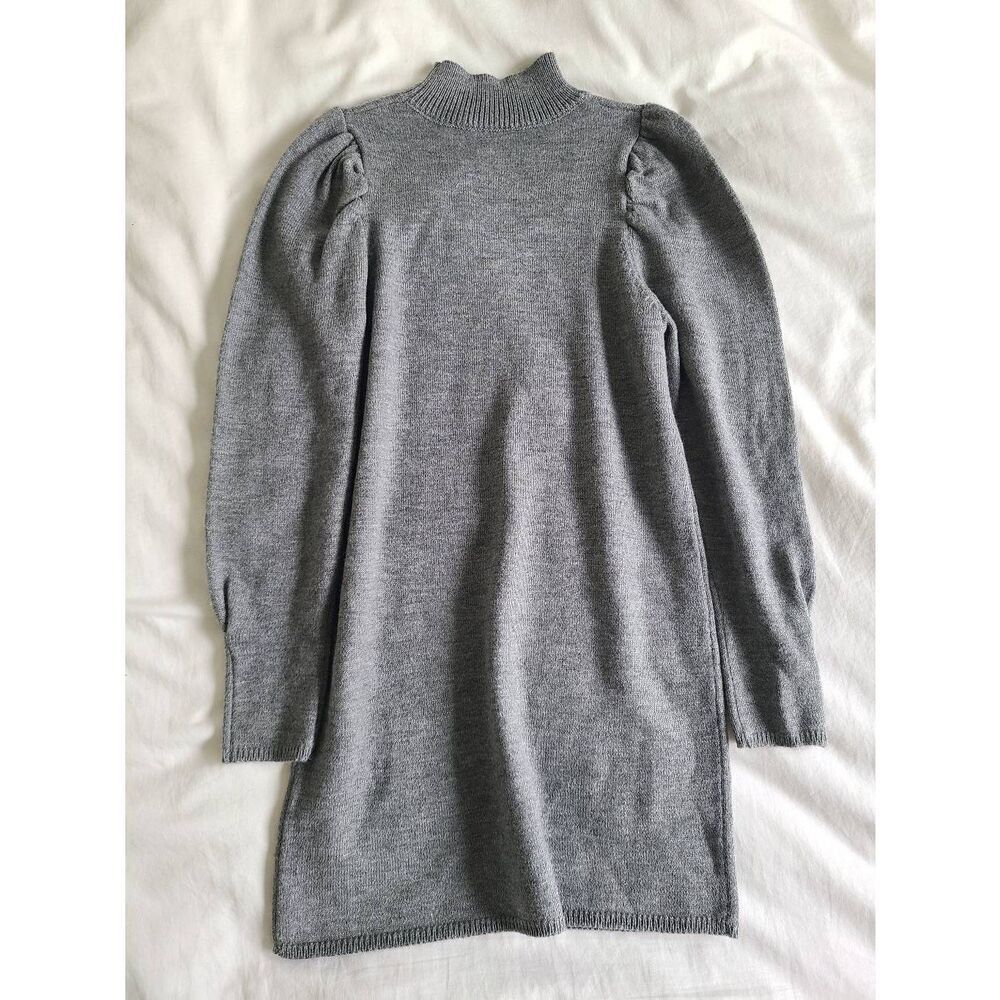 Wayf Sweater Dress Womens XS Gray Knit Long Sleeve Turtleneck Acrylic Pullover - Picture 5 of 6